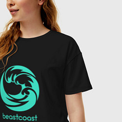 Футболка оверсайз женская Beastcoast logo, цвет: черный — фото 2