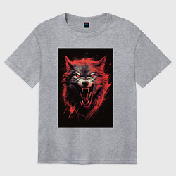 Футболка оверсайз женская Red wolf, цвет: меланж