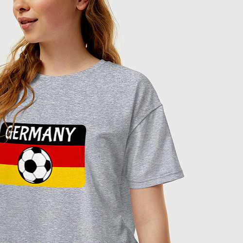 Женская футболка оверсайз Football Germany / Меланж – фото 3