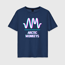 Женская футболка оверсайз Arctic Monkeys glitch rock