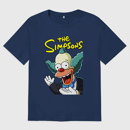 Женская футболка оверсайз Krusty the clown / Тёмно-синий – фото 1