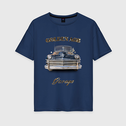 Женская футболка оверсайз Классический автомобиль Chrysler New Yorker / Тёмно-синий – фото 1