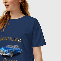 Футболка оверсайз женская Классический автомобиль Classic american car Buick, цвет: тёмно-синий — фото 2