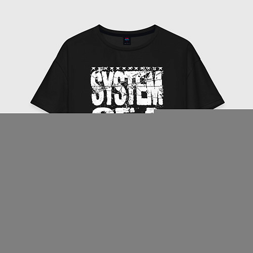 Женская футболка оверсайз System of a down - stencil / Черный – фото 1