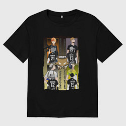 Футболка оверсайз женская Волейбол - haikyuu, цвет: черный