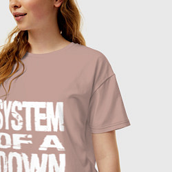 Футболка оверсайз женская SoD - System of a Down, цвет: пыльно-розовый — фото 2