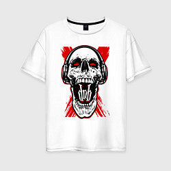 Футболка оверсайз женская DnB skull, цвет: белый