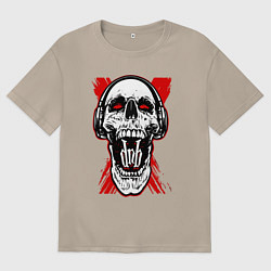 Футболка оверсайз женская DnB skull, цвет: миндальный