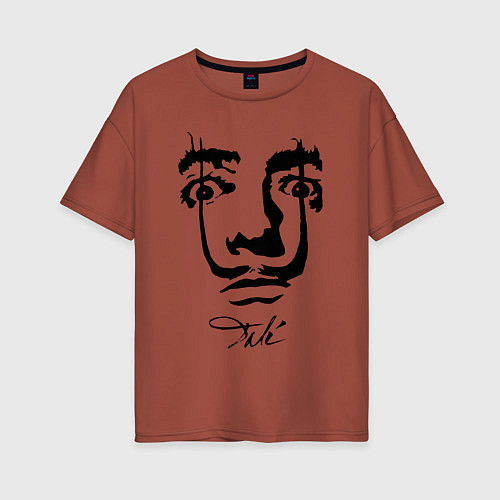 Женская футболка оверсайз Dali face / Кирпичный – фото 1