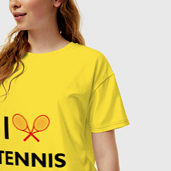 Футболка оверсайз женская I Love Tennis, цвет: желтый — фото 2