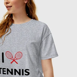 Футболка оверсайз женская I Love Tennis, цвет: меланж — фото 2