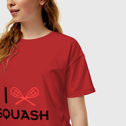 Футболка оверсайз женская I Love Squash, цвет: красный — фото 2