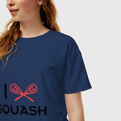 Футболка оверсайз женская I Love Squash, цвет: тёмно-синий — фото 2