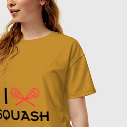 Футболка оверсайз женская I Love Squash, цвет: горчичный — фото 2