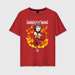 Футболка оверсайз женская Kono Subarashii Megumin, цвет: красный