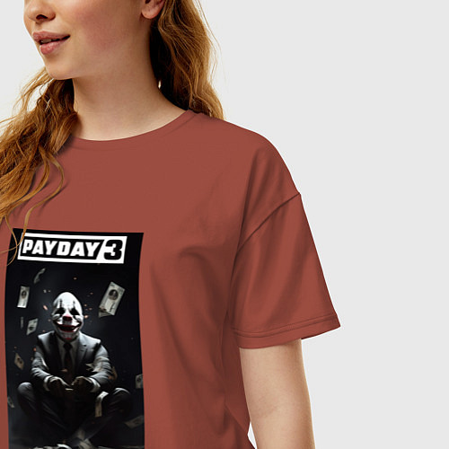 Женская футболка оверсайз Payday 3 crime / Кирпичный – фото 3