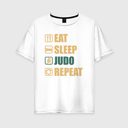 Женская футболка оверсайз Eat sleep judo