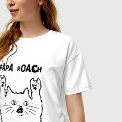 Футболка оверсайз женская Papa Roach - rock cat, цвет: белый — фото 2