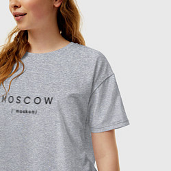 Футболка оверсайз женская Moscow с транскрипцией, цвет: меланж — фото 2