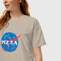 Футболка оверсайз женская Pizza, цвет: миндальный — фото 2