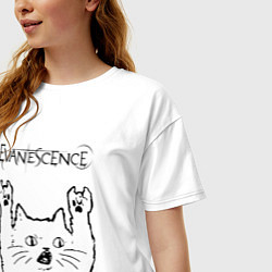 Футболка оверсайз женская Evanescence - rock cat, цвет: белый — фото 2