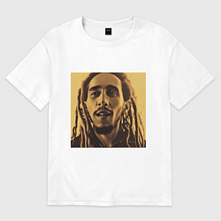 Женская футболка оверсайз Сепия Арт Боб Марли