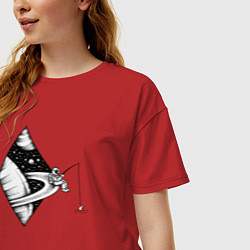 Футболка оверсайз женская Space fisher, цвет: красный — фото 2