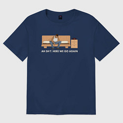 Футболка оверсайз женская Here We Go Again, цвет: тёмно-синий