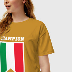 Футболка оверсайз женская Италия чемпион, цвет: горчичный — фото 2