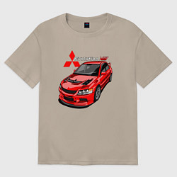 Футболка оверсайз женская Lancer Evolution 8, цвет: миндальный