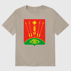 Футболка оверсайз женская Глазовский район, цвет: миндальный