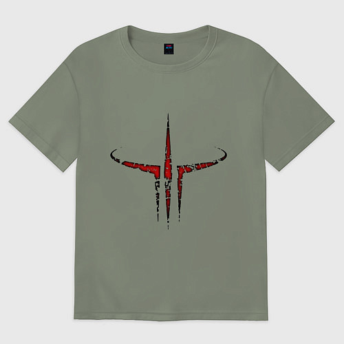 Женская футболка оверсайз Quake III logo / Авокадо – фото 1