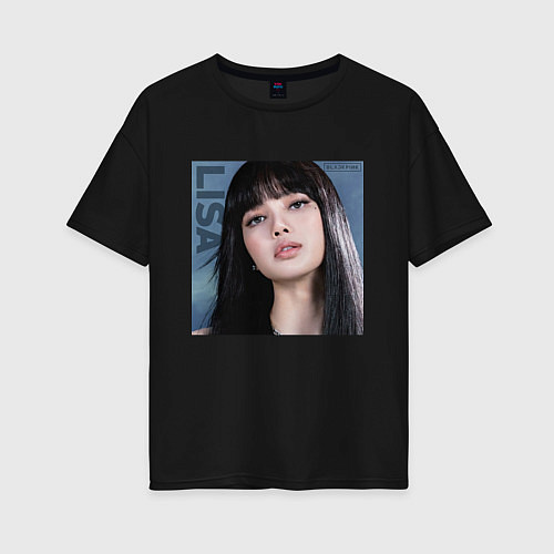 Женская футболка оверсайз Blackpink Lisa sky / Черный – фото 1