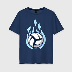 Футболка оверсайз женская Blue fire ball, цвет: тёмно-синий