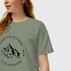Футболка оверсайз женская Возьми меня в горы, цвет: авокадо — фото 2