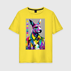 Женская футболка оверсайз Kangaroo - Australia - pop art