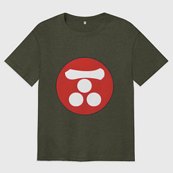 Футболка оверсайз женская Клан Мори Total War: Shogun 2, цвет: меланж-хаки