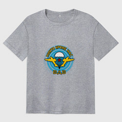 Футболка оверсайз женская ВДВ символ, цвет: меланж