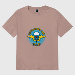 Футболка оверсайз женская ВДВ символ, цвет: пыльно-розовый