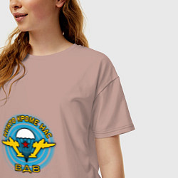 Футболка оверсайз женская ВДВ символ, цвет: пыльно-розовый — фото 2