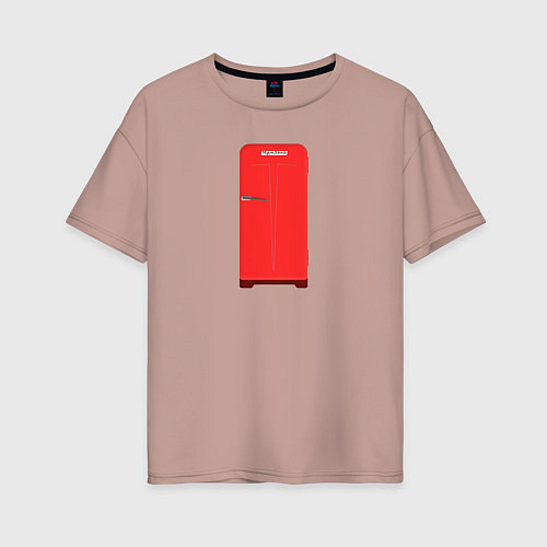 Женская футболка оверсайз Ретро холодильник Юрюзань красный / Пыльно-розовый – фото 1