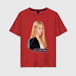 Футболка оверсайз женская Blackpink Rose music, цвет: красный