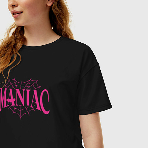 Женская футболка оверсайз Maniac - stray kids / Черный – фото 3