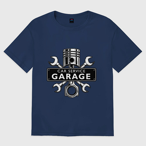 Женская футболка оверсайз Car service / Тёмно-синий – фото 1