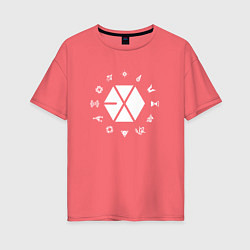 Женская футболка оверсайз Logo EXO