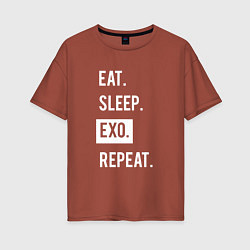 Женская футболка оверсайз Eat Sleep EXO Repeat