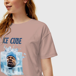 Футболка оверсайз женская Ice Cube in ice cube, цвет: пыльно-розовый — фото 2