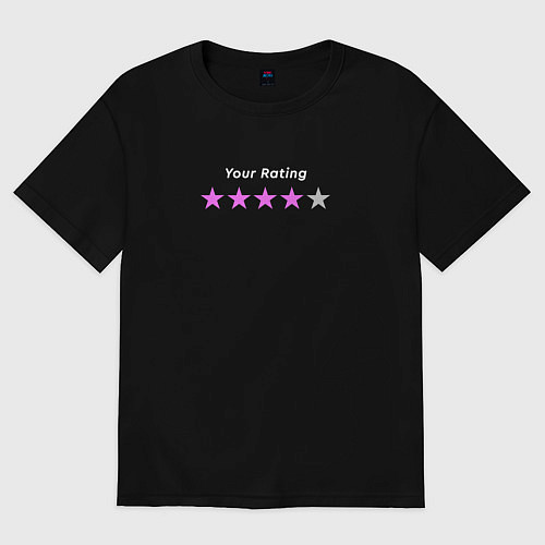 Женская футболка оверсайз Your rating - Black Mirror / Черный – фото 1