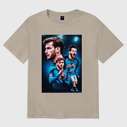 Футболка оверсайз женская Хвича Кварацхелия Наполи, цвет: миндальный