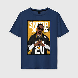 Футболка оверсайз женская Snoop dogg с цепями, цвет: тёмно-синий
